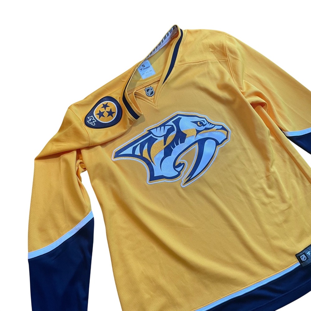 Fanatics Nashville Predators NHL Hockey Jersey Mens 2XL Gold Navy Blue - Picture 4 of 8